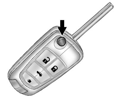 Chevrolet Equinox: Keys, Doors, andWindows. Press the button on the RKE transmitter to extend the key. Press the button and