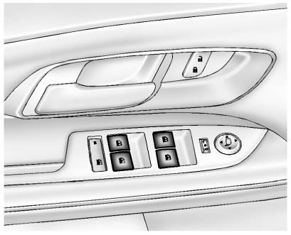 Chevrolet Equinox: Windows. The power windows work when the ignition is in ON/RUN or ACC/ ACCESSORY, or in