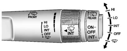 Chevrolet Equinox: Instruments andControls. The windshield wiper/washer lever is located on the right side of the steering