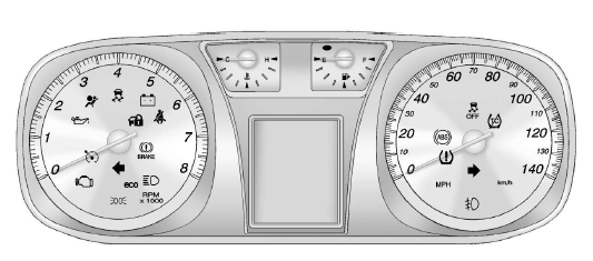 Chevrolet Equinox: Warning Lights, Gauges, andIndicators. English Shown, Metric Similar