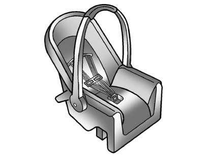 Chevrolet Equinox: Child Restraints. Rear-Facing Infant Seat