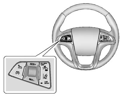 Chevrolet Equinox: Object Detection Systems. The Collision Alert control is on the steering wheel. Press COLLISION ALERT to