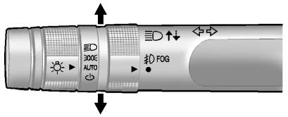 Chevrolet Equinox: Lighting. Move the lever all the way up or down to signal a turn.