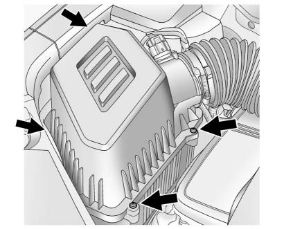 Chevrolet Equinox: Vehicle Checks. 3. Remove the four air cleaner housing cover screws.
