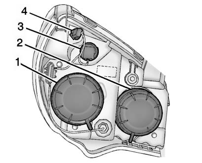 Chevrolet Equinox: Bulb Replacement. 1. Low Beam Headlamp