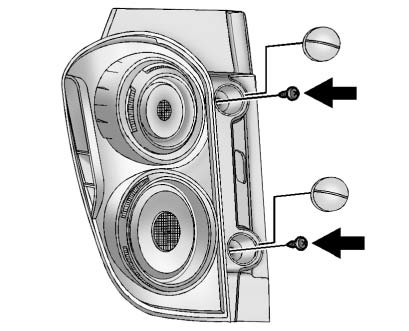 Chevrolet Equinox: Bulb Replacement. 3. Remove the two screws securing the taillamp assembly.