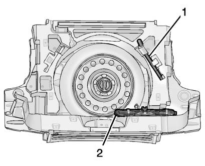 Chevrolet Equinox: Wheels and Tires. Hex-Head Jack with Three-Piece Wrench