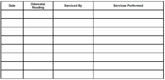 Chevrolet Equinox: Maintenance Records. 